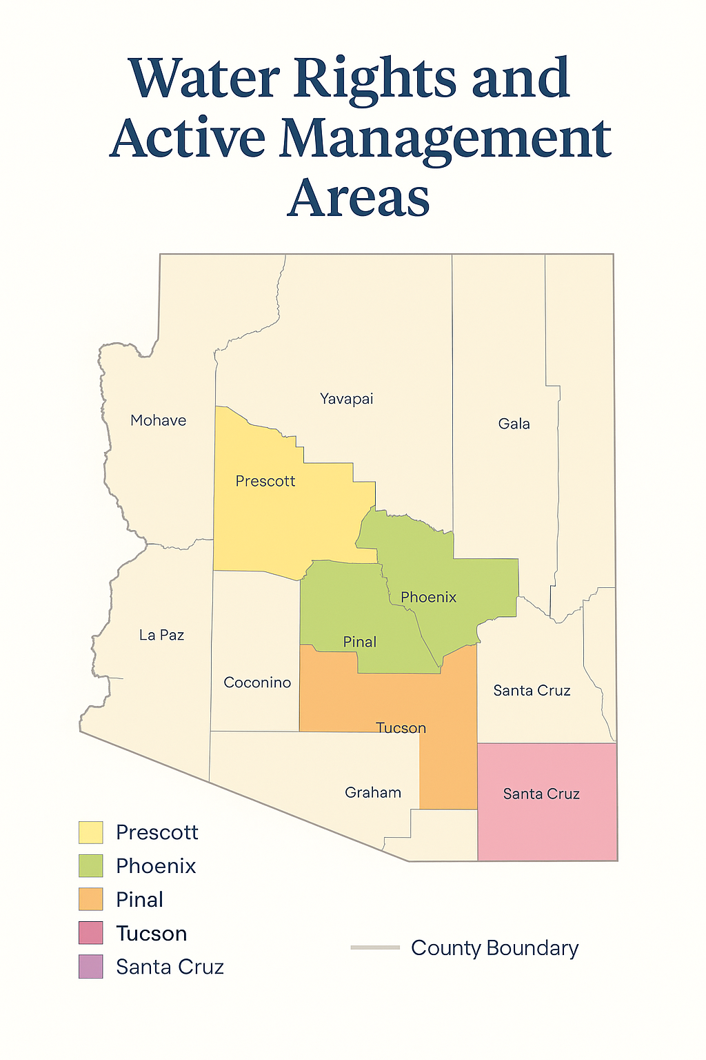 Map of water rights and active management areas
